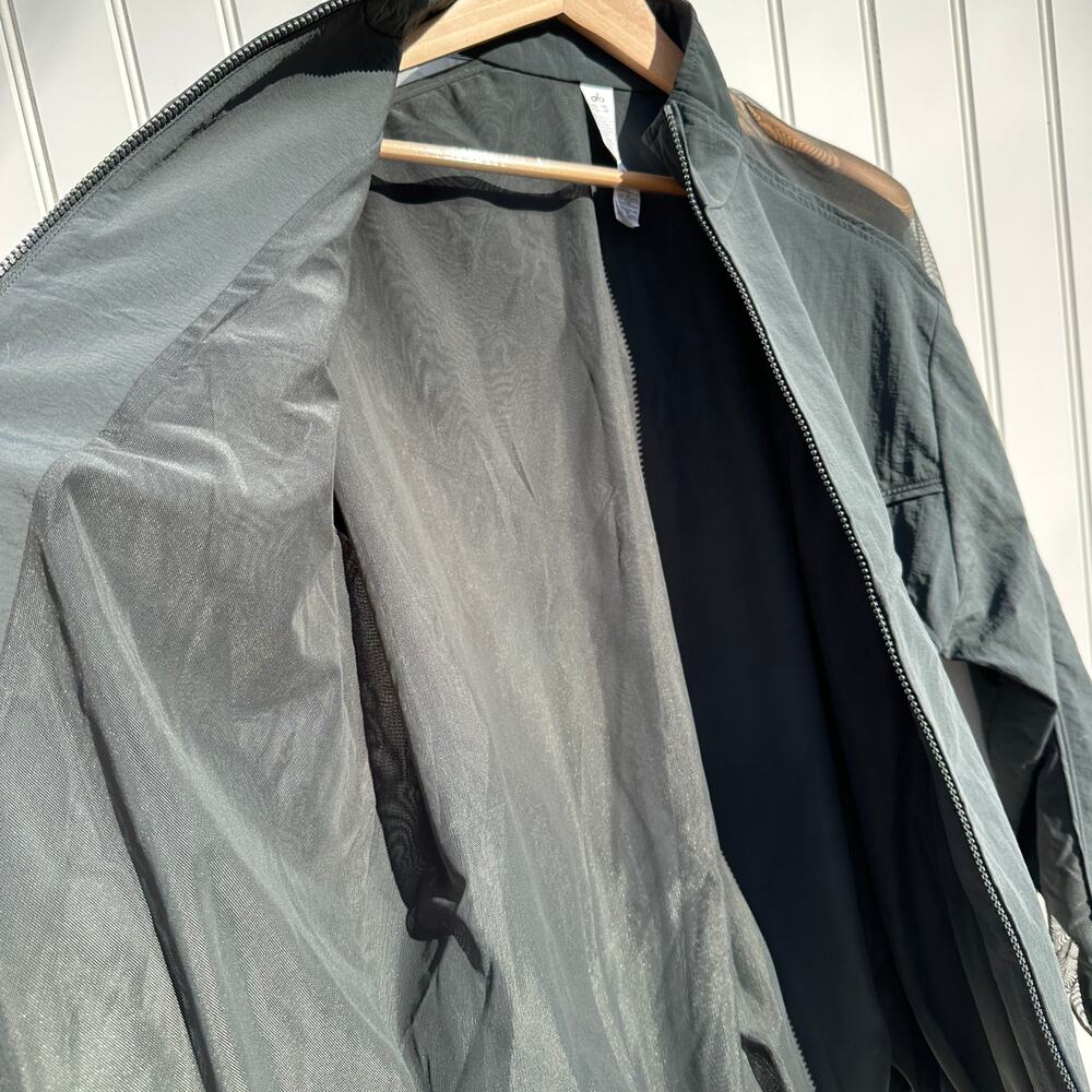 Alo Yoga Origin Full-Zip Track Jacket Size XXS Charcoal Green Windbreaker $198 - Picture 10 of 16